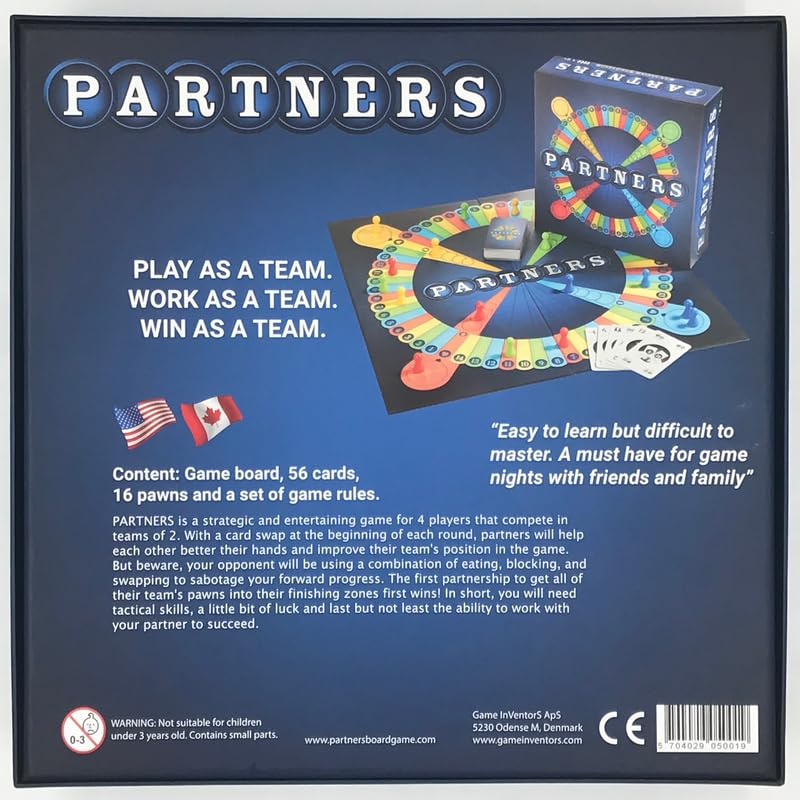 PARTNERS Board Game | 1st USA Edition | A 4 Player Strategy Board Game Played in Teams of 2 | Perfect for Game Night with Family, Friends, Adults, Teens, All Ages - Image 4